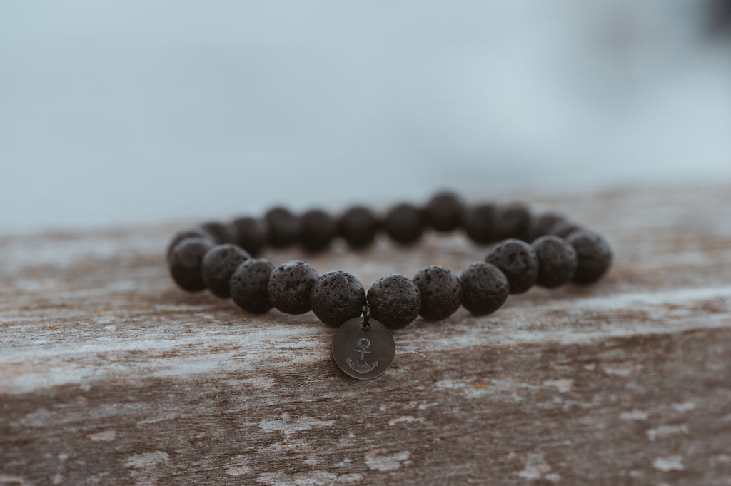 Steinperlen Armband LAVADUR